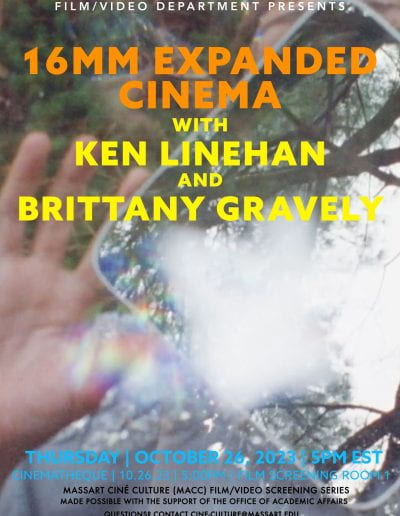 MassArt Ciné Culture Screening Series // Fall 2023 // KEN LINEHAN and BRITTANY GRAVELY